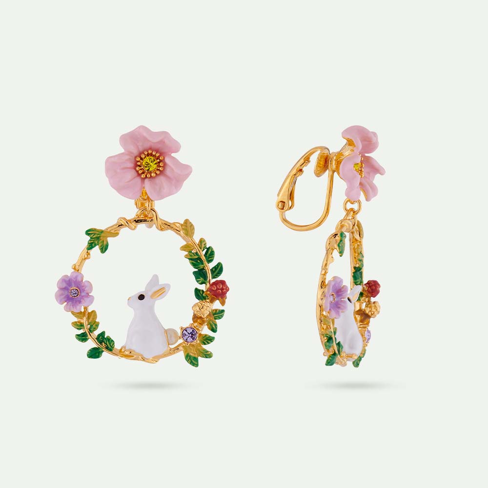 花咲く枝とうさぎのイヤリング – PLAISIR TOKYO