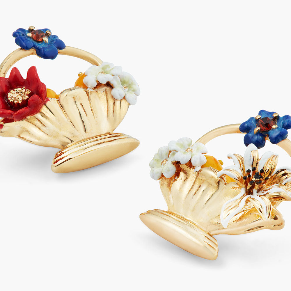 バスケットフルーツとお花のアシンメトリーピアス – PLAISIR TOKYO