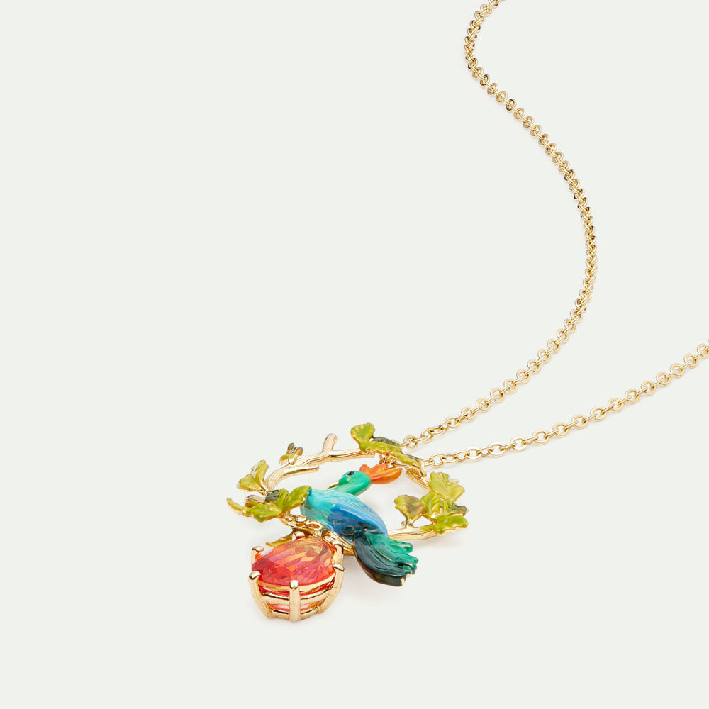 エデンの庭の孔雀と、ペアシェイプガラスのネックレス – PLAISIR TOKYO