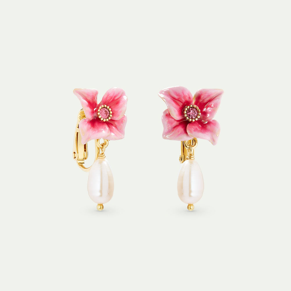 ピンクの紫陽花と淡水パールのイヤリング – PLAISIR TOKYO
