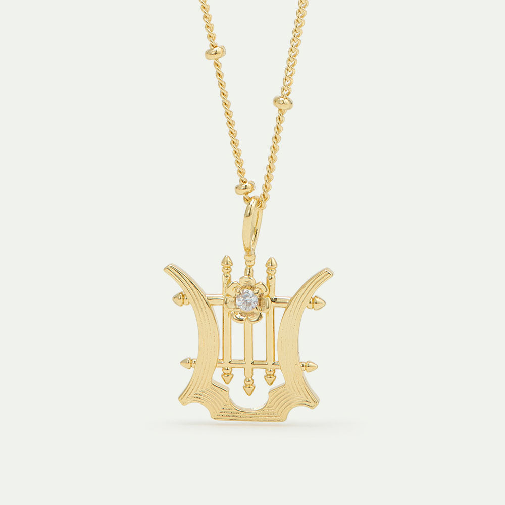 【パリ・オペラ座/美品】バレリーナデザイン ネックレス オペラ座150周年記念] 音楽の神アポロンの竪琴のネックレス