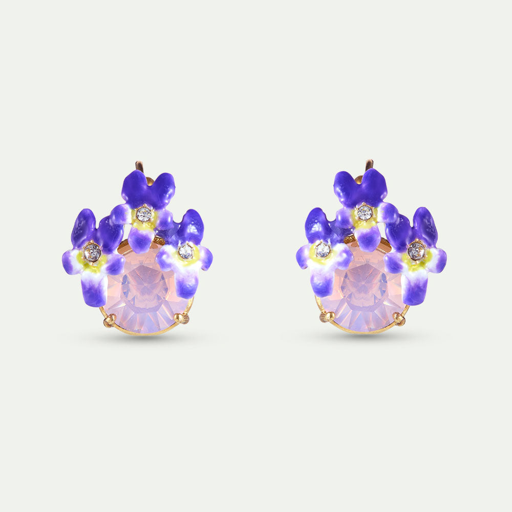 小さなスミレとパープルのガラス ドルムーズピアス – PLAISIR TOKYO