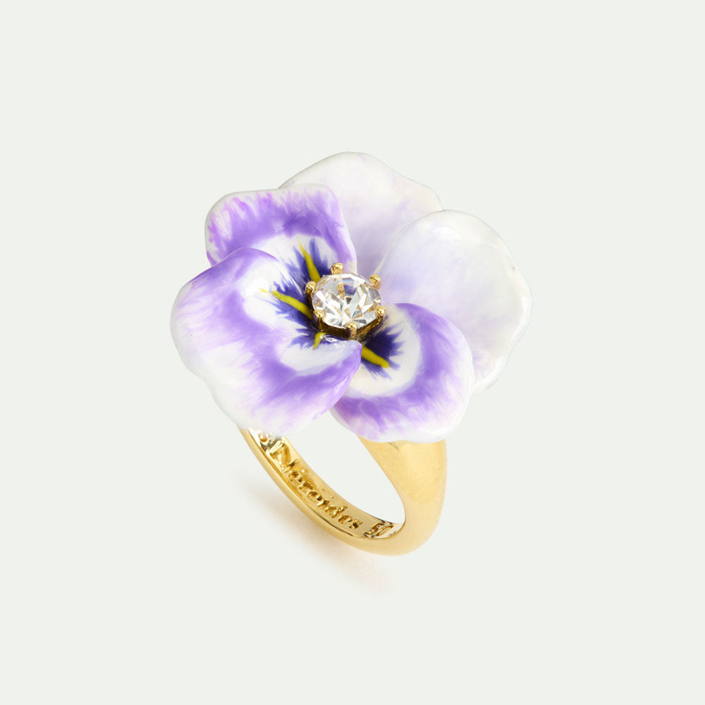● レネレイド ピアス 花 ピンク 丸 葉 ラインストーン パンジー 98qqi-001-r.jpg